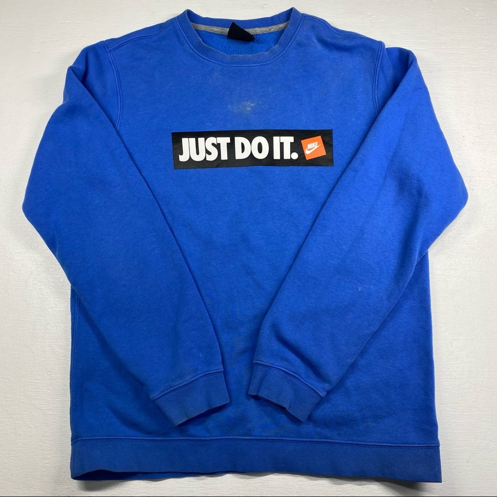 COPY - Nike Just Do It Blue Long Sleeve Pullover Sweater Jumper Medium Adult Un…
